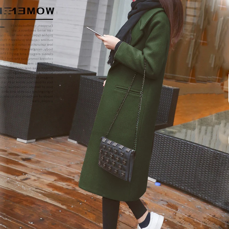 Trench Coat For Women Clothes Desigual 2019 Winter Fashion Elegant Black Ladies Coats Long Woolen Korean Style Wool Jacket | Женская