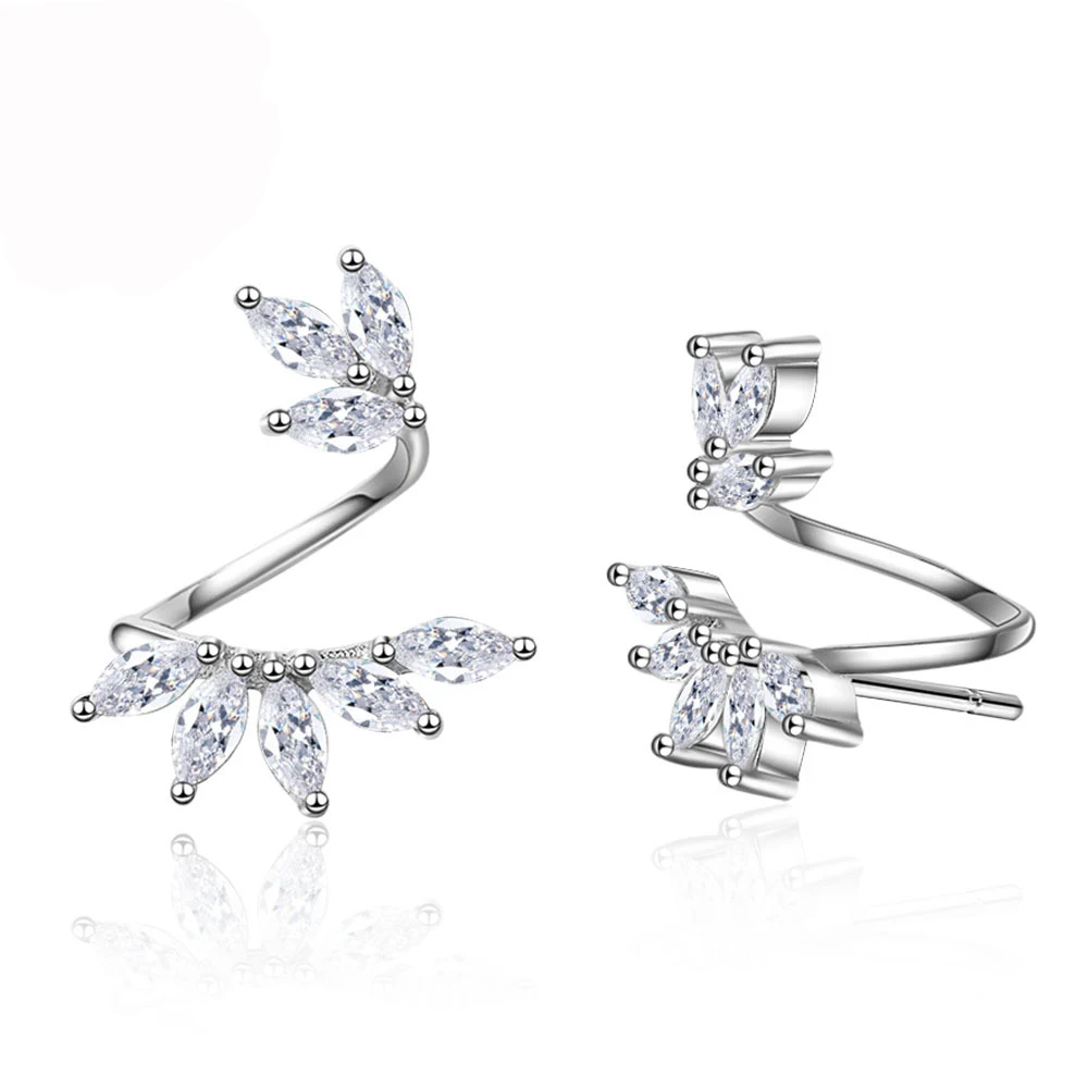 

New Women Cubic Zircon Flower Stud Earrings for Party Earring with Crystal Fashion Korean Jewelry