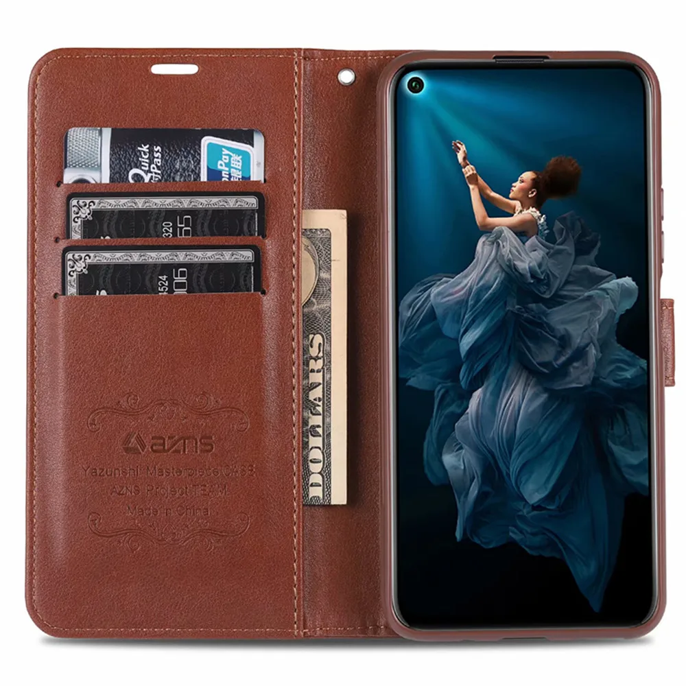 Роскошный чехол AZNS из искусственной кожи для huawei Honor 20 Pro V20 V10 Note 10 Honor 10 9 8x 8c 8a 7x 7c 6x Магнитный Флип-бумажник чехол