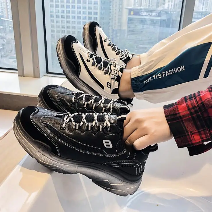 2019 Новая Осенняя обувь zapatos de hombre adulto кроссовки на массивном каблуке модные