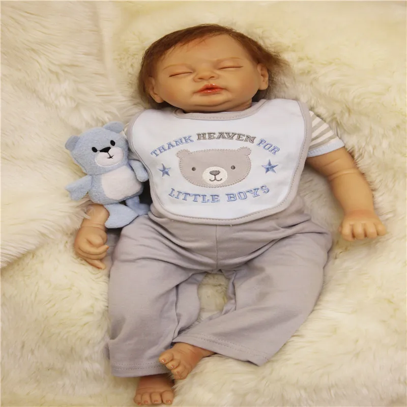 SanyDoll 22 дюйма 55 см силиконовые куклы для новорожденных милая улыбка красивая
