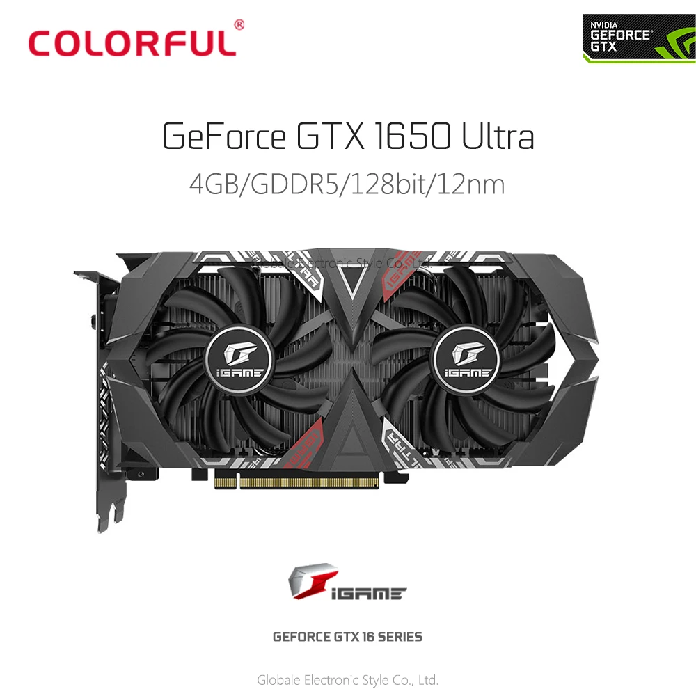 Оригинальная Красочная видеокарта IGame GeForce GTX 1650 Ultra 4G NVIDIA 128 бит игровая карта GDDR5 4