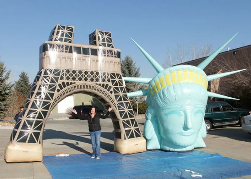 

Customized giant inflatable Paris Tower Liberty Head model for advertising
