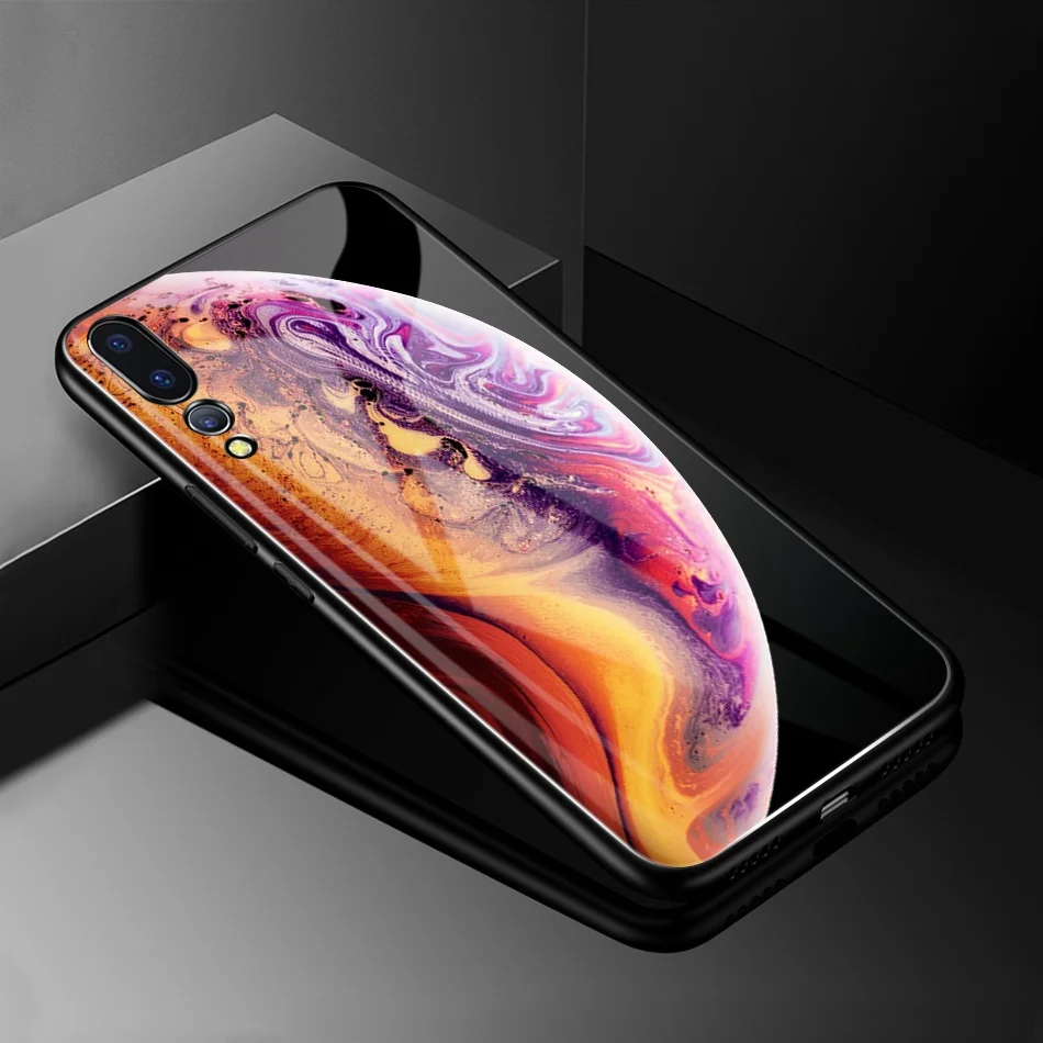 Star Space Tempered Glass Case For Huawei Mate 10 Lite Silicone P20 Pro Honor 9 P Smart On Cover Coque |