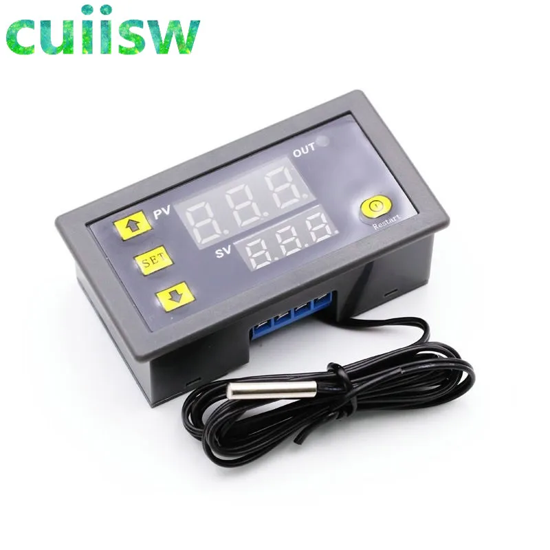 AC110V 220V цифровой контроллер температуры DC12V красный и синий Дисплей 20а 55 120