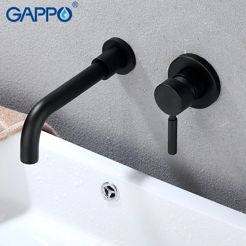 Смесители для раковины GAPPO настенный черный кран ванной комнаты крепление на