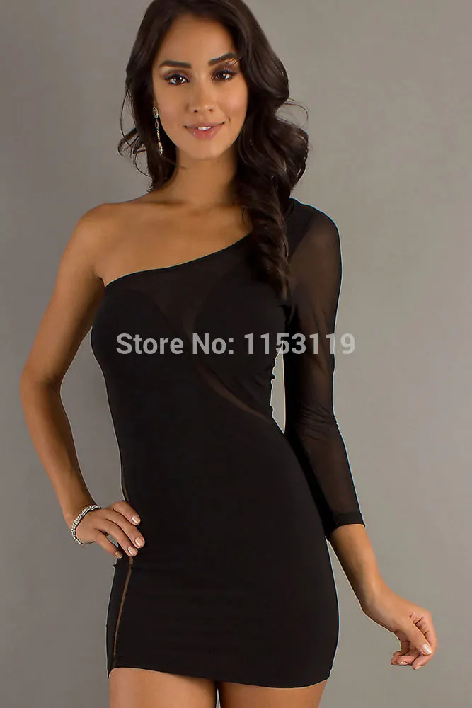 2014 Fashion Sexy Short One Shoulder Red Mini Dress Drop Shipping Cheap Price Free LC2853 | Женская одежда