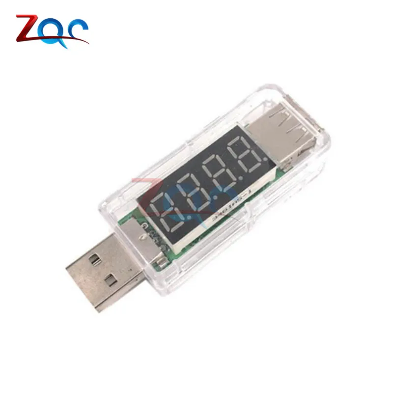 Transparent Вольтметр умная электроника цифровой USB Мобильная мощность Зарядка Ток Напряжение тестер метр USB зарядное устройство Доктор Вольтметр Амперметр - Цвет: Transparent