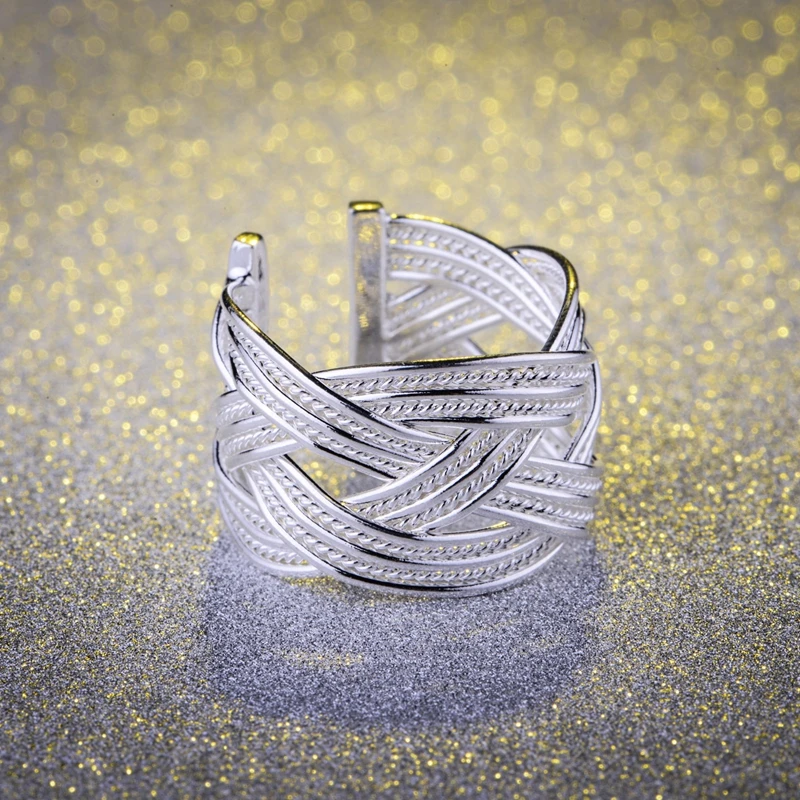 Оптовая продажа посеребренное кольцо серебряные модные ювелирные изделия