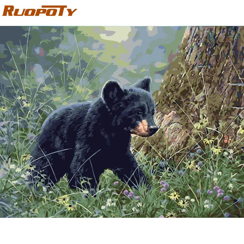 RUOPOTY DIY Набор для рисования животных по номерам каллиграфическая краска
