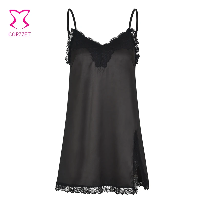 Corzzet Women Red Sleepwear Pyjama Sets Sleeveless Strap Lace Trim Satin Cami Nightwear Femme Sexy Summer Home Wear Sleep Wears |