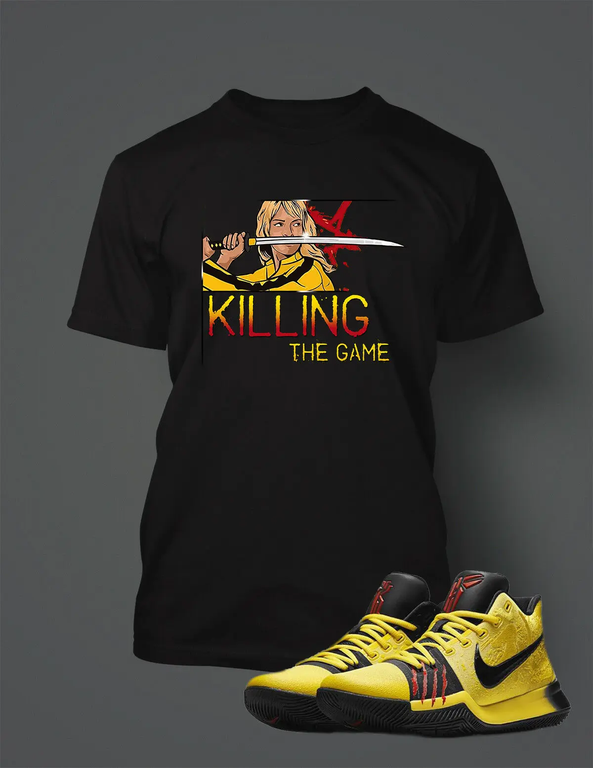 Футболка в тон KYRIE 3 Брюс Ли обувь мужская Killing игровая графика Pro Club t | Мужская