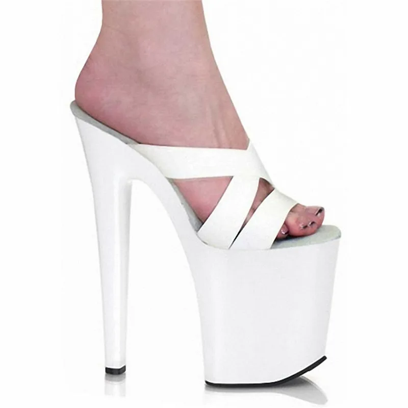 8 Inch High Heel Shoes For Women's 20cm Gorgeous Bright Patent Leather Party High-Heeled Slippers Sexy Valentine Exotic Shoe