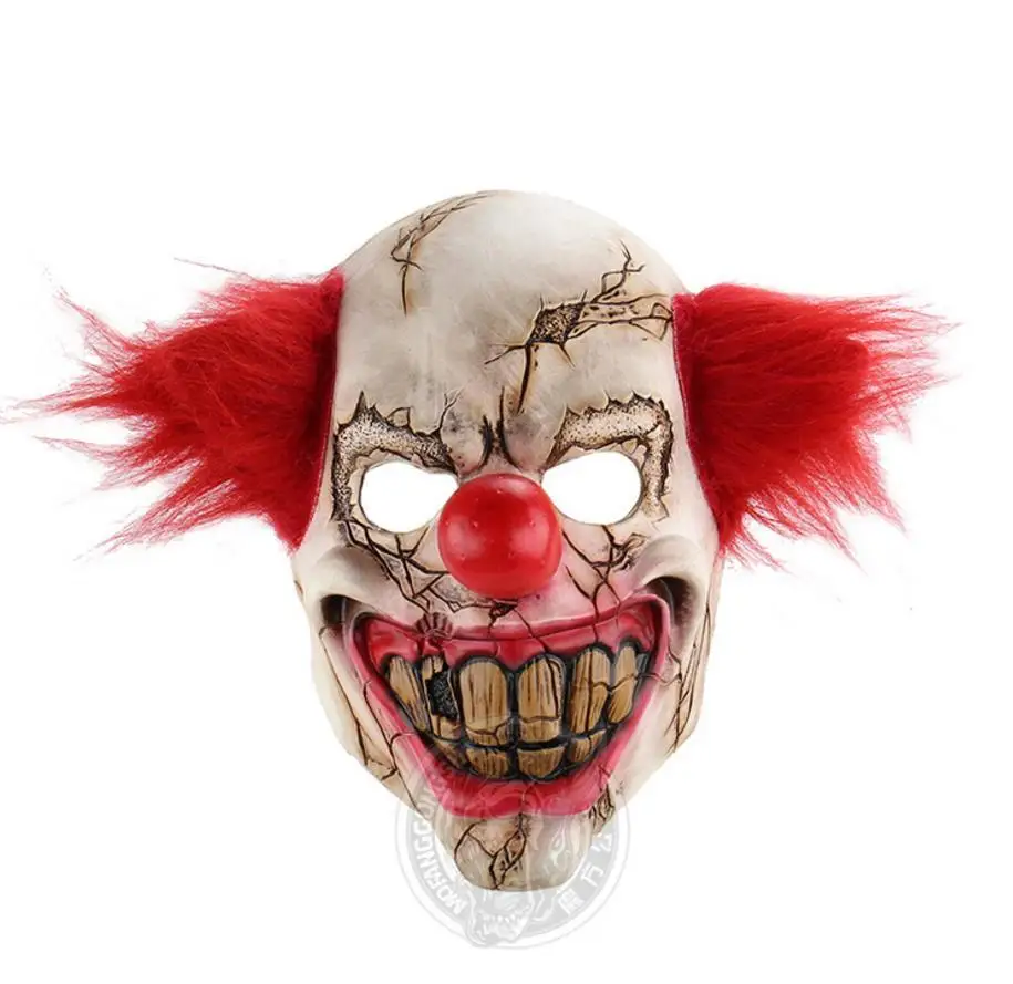 Joker Scary Costume Latex Cosplay Mask Hair Clown It Halloween Party Elm Street Classic High Quality New Arrival Hot Sale | Тематическая
