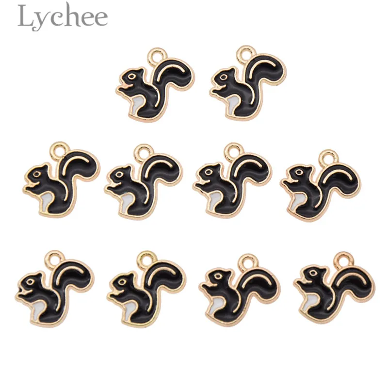 Lychee 10 шт. Модные сплав Фламинго белка эмаль очаровательные DIY Украшение Подвеска