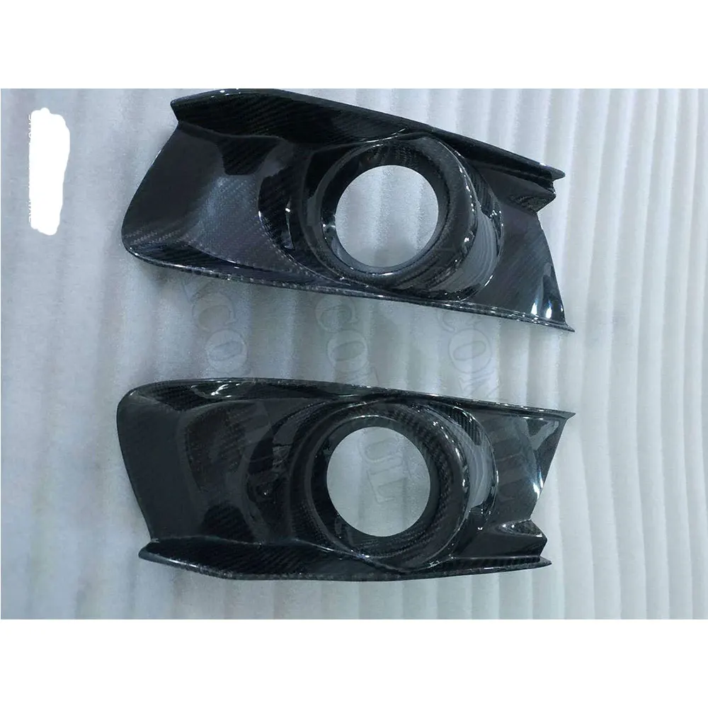 Carbon Fiber Front Rear Bumper Fog Lamp Light Covers Tail Trims for Ford Mustang