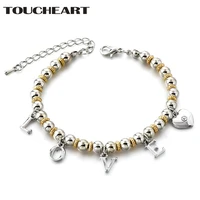 toucheart heart cuff bracelets bangles charms for women bracelet silver jewelry stainless steel chain bracelets sbr190061