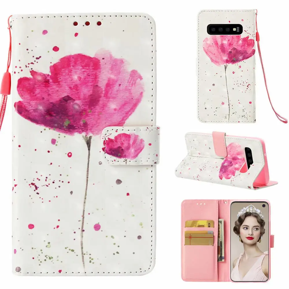 50pcs/lot 3D Dream Flower Skull Butterfly Wallet Leather Stand Case For Samsung Galaxy S10 / Lite Plus | Мобильные телефоны и