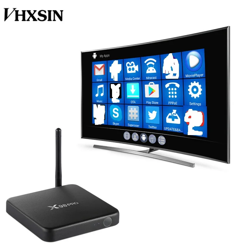 VHXSIN 10PCS/LOT X98 PRO Smart TV Box 3GB 32GB Android 7.1 Amlogic S912 Octa Core 2.4G/5GHz | Электроника