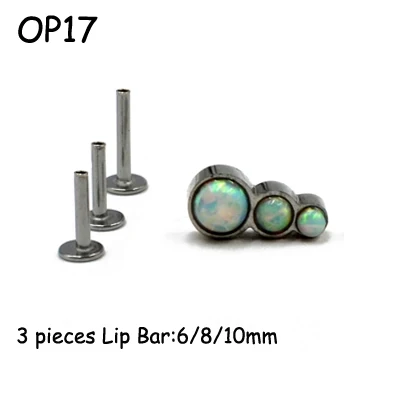 Opal 17 1 шт. хирургические стальные серьги для пирсинга ушной хрящ из опала и губ, серьги для пирсинга, ювелирные изделия для пирсинга перегородки, внутренняя кликер 16 г, резьба - Окраска металла: Opal 17