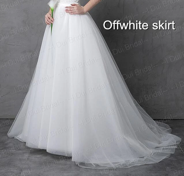 Only offwhite skirt Свадебное платье со съемной юбкой Иллюзия Кружева сзади двухстороннее длинное короткое фабричное изготовление на заказ Vestidos Casamento - Цвет: Only offwhite skirt
