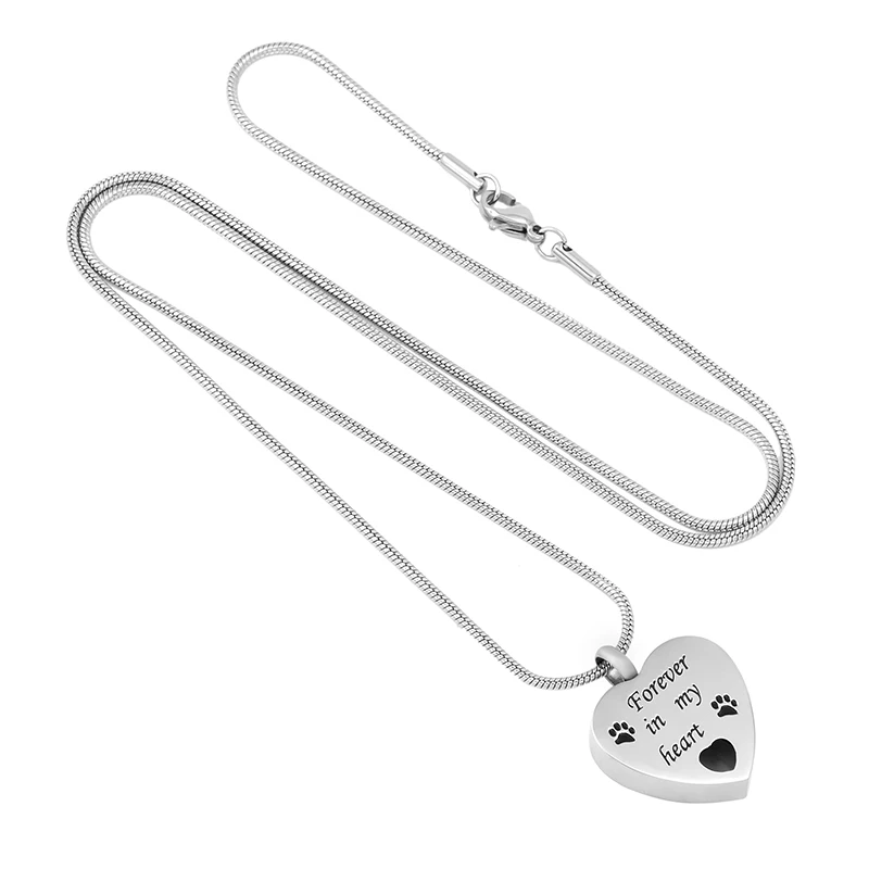 IJD9396 Pet Ash Keepsake Forever in My Heart с отпечатком лапы держатель золы памятный кулон для