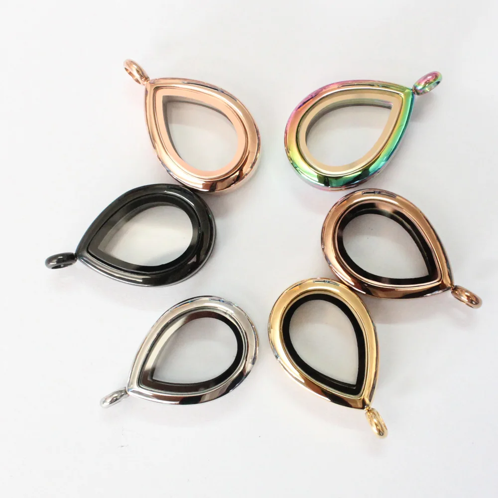 Оптовая продажа плавающий медальон кулон из нержавеющей стали 316L стеклянный с