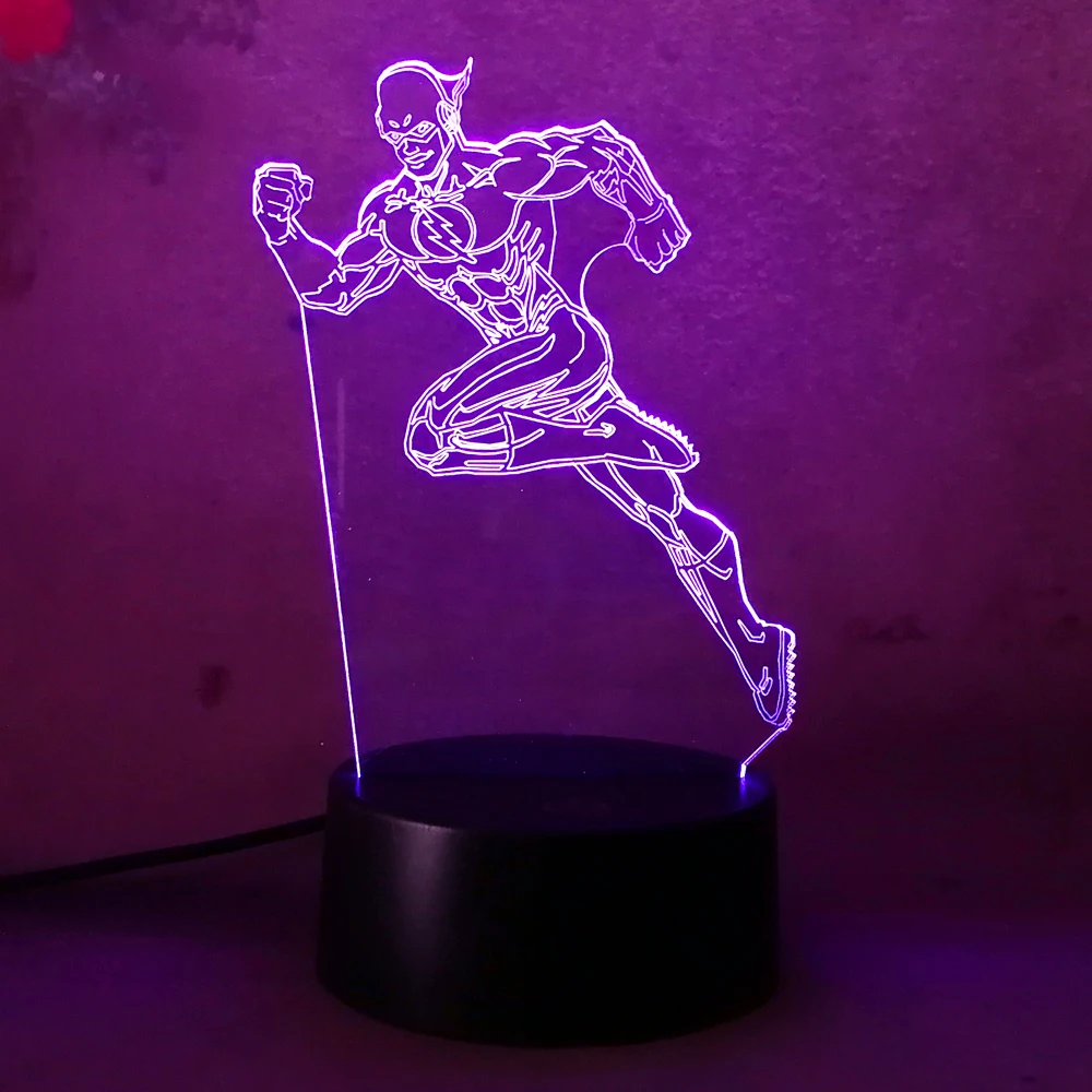 Новый 2018 Flash 3D ночник для детей маленьких сна Спальня удаленного игрушки Touch 7