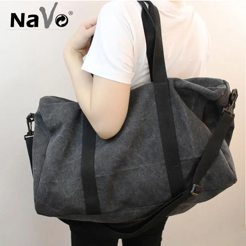 

Fashion Portable Men's Travel Bag Large Capacity Weekend Canvas Tote Short-distance Luggage Bag Men Sports Fitness Handbags