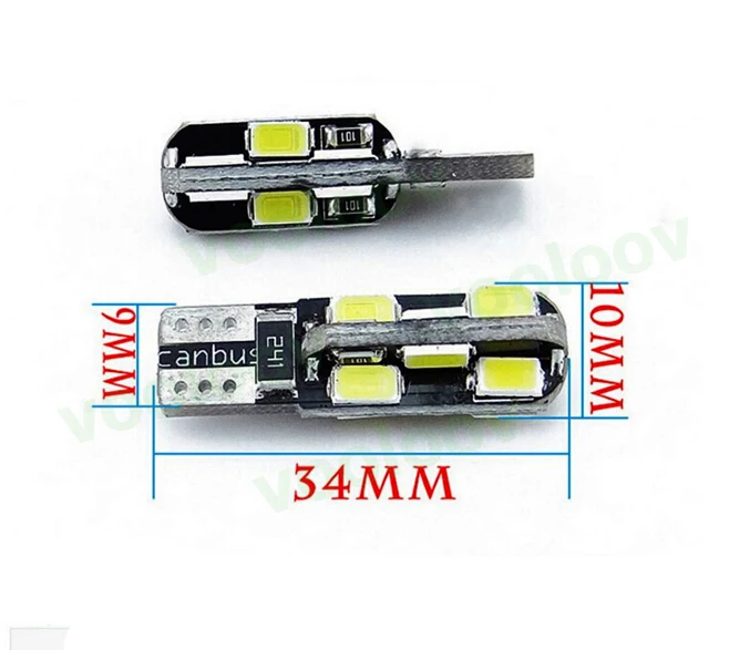 Автомобильная светодиодная лампа T10 5630 12 SMD холодный белый/Кристальный