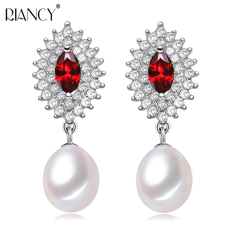 Fashion Natural Freshwater Pearl Stud Earring 925 Sterling Silver Jewelry high quality pearl jewelry for mother birthday gift | Украшения и