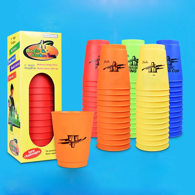 12Pcs/Set Speed Cups Game Rapid Game Sport Flying Stacking cups Toys Gift Hand Speed Training Contest Game Funny Indoor Game 12pcs set magic cup game competitive sports toys contest creative challenges their own toys hand speed sports indoor game