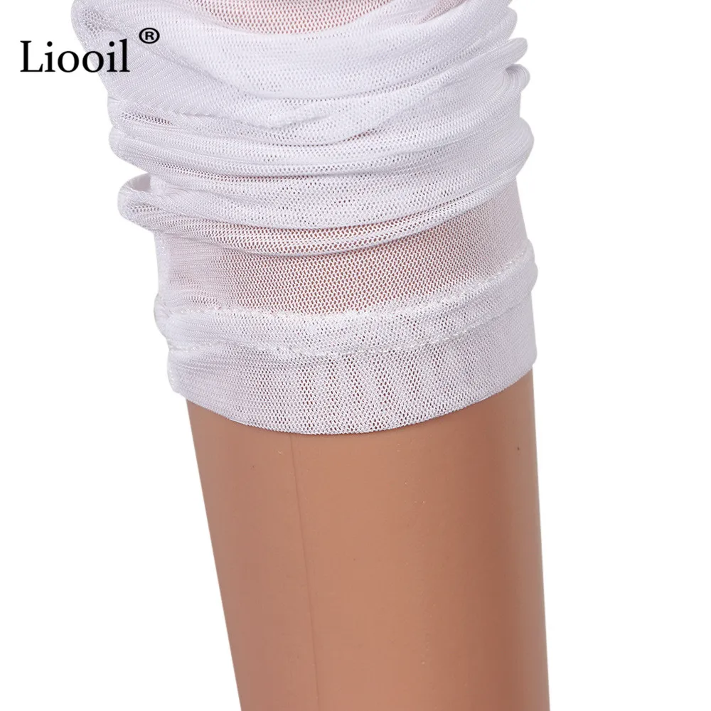 Liooil прозрачный сетчатый Женский комплект 2 шт., сексуальный топ и штаны, байкерские шорты, комплект из двух предметов на шнуровке, спортивный костюм, подходящие комплекты