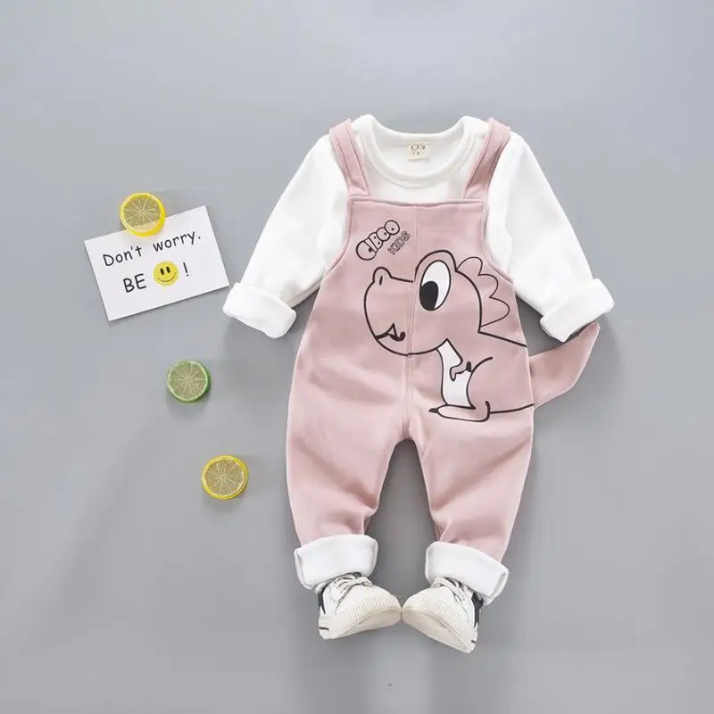 Children Clothes 2018 New Baby Kids Clothing Set Long Sleeve Shirts + Overalls 2pcs Suits for Boys Girls | Детская одежда и обувь