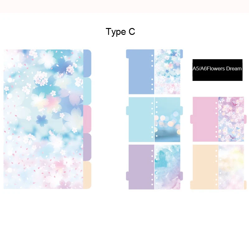 2017 Dokibook Связующего Делителей Индекса Notebook Планировщик Аксессуары Цветок