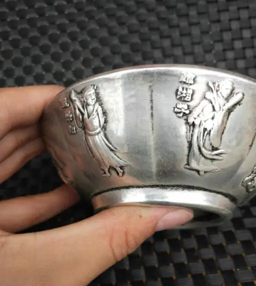 

China copper eight immortals bowl craft statue