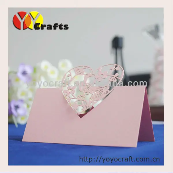 

wedding supply Peacock design laser cut wedding place card for table