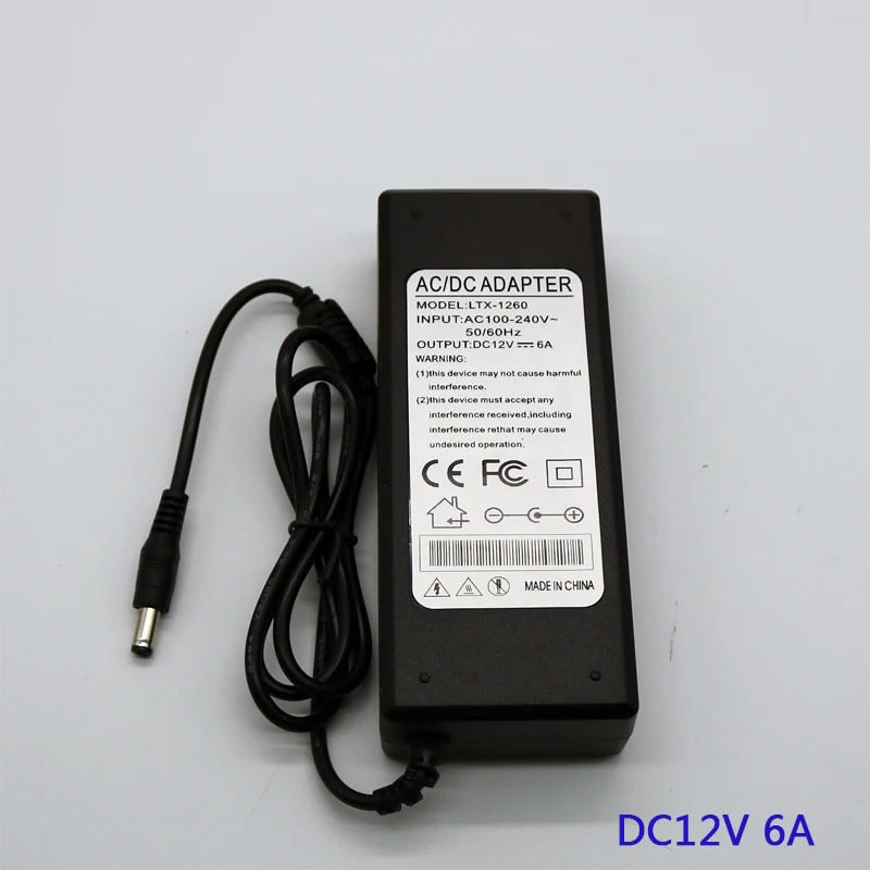 1 шт. 12В 6А AC100V 240V светодиодный светильник адаптер питания трансформатор для ленты