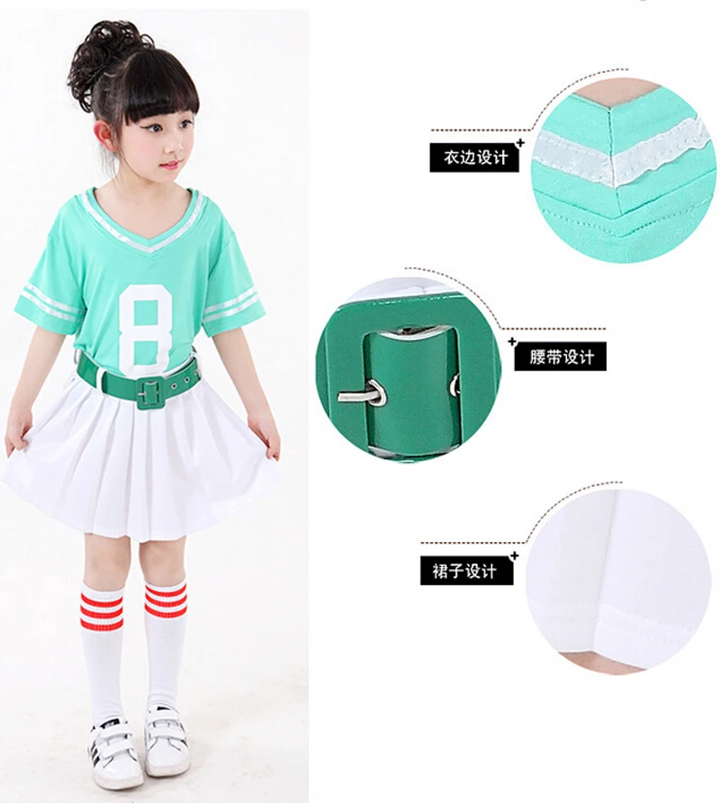 Бесплатная доставка красно-синий Детский костюм для школьной игры девочек