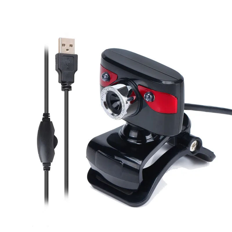 USB веб камера Basix 2 Led с микрофоном и клипсой для Skype Youtube компьютера ПК ноутбука