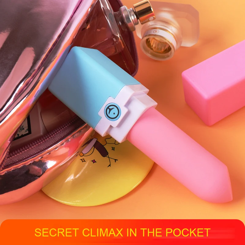 Мощный мини G Spot губная помада Вибратор вибрационный Usb зарядка Мода Женская