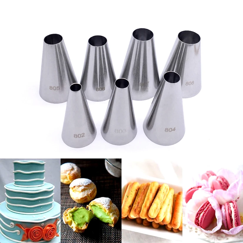 

Wholesale 10 pcs/lot Round Tips Decorating Nozzle Icing Tube Pastry Tips Fondant Cake Decorating Sugarcraft Tools Bakeware