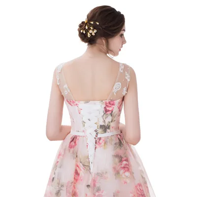 

New A Line 2018 Flowers Boat Neck Long Evening Dresses Bow Sleeveless Elegant Sashes Party Prom Gowns