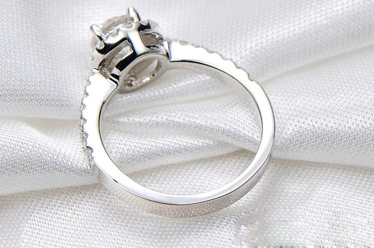 S925 серебро сердечное желание Романтический кольцо d0.5ct синтетических алмазов