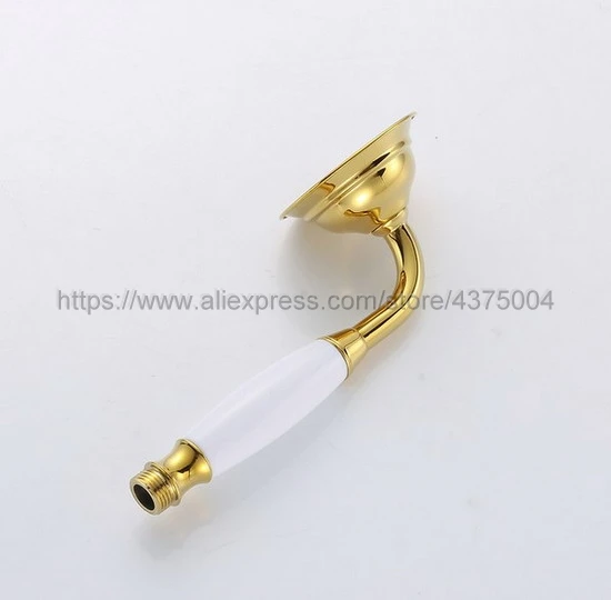 Лейка для душа из золотой латуни ручная с роскошной керамикой круглый смеситель