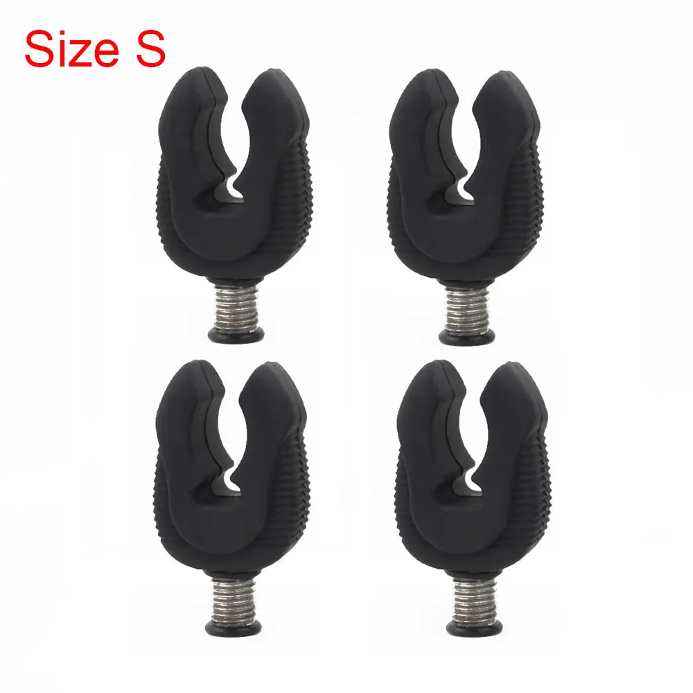 4pcs S 4 x Черный резиновый держатель для удочки, держатель для удочки, аксессуары для ловли карпа - Цвет: 4pcs S