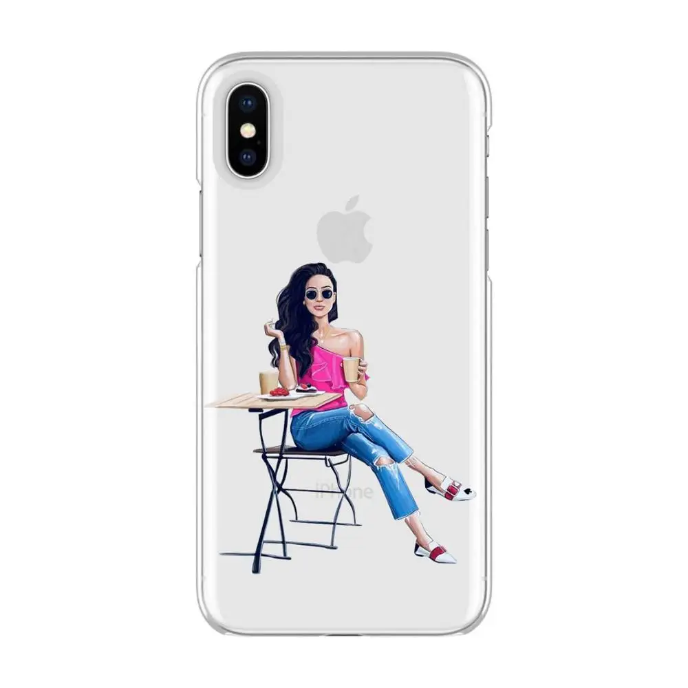 TPU Модный черный коричневый Чехол для мамы и девочки, королева, для iPhone Max XR XS X10 8PLUS 7PLUS 5 5SE 6 6 S, мягкий ТПУ, Женский чехол для телефона - Цвет: TPU
