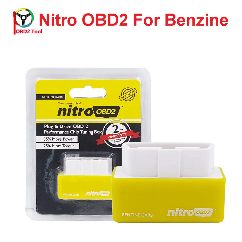 Новейшая экономия 15% топлива EcoOBD2 для бензина чип блок настройки NitroOBD2 дизель, бензин штекер и драйвер низкая эмиссия - Цвет: Цвет: желтый
