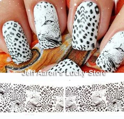 5PCS/lot Water Transfer Nail Art Stickers Decals for nail tips decortaion Leopard Tiger Stripes Design | Красота и здоровье