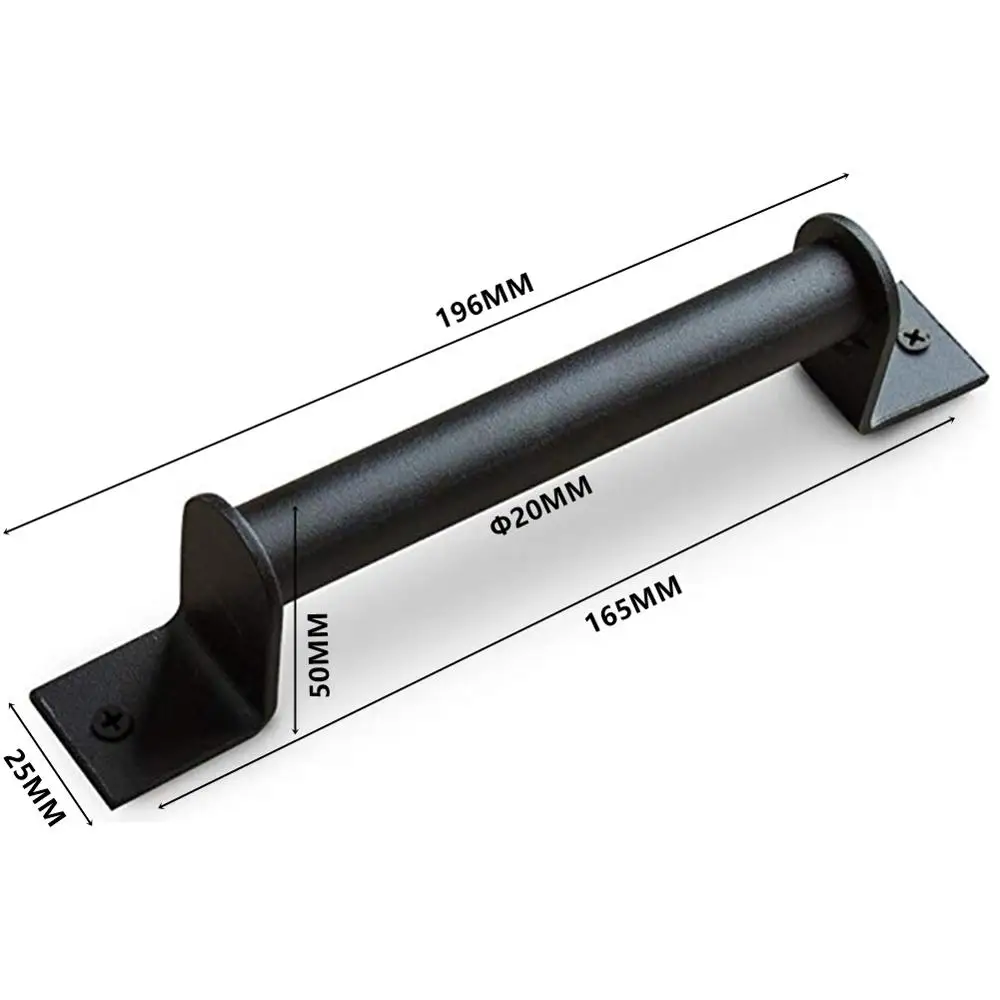 196mm black Черная сталь раздвижные двери сарая выдвижной ручки шкаф со сдвигающимися дверьми ворота двери шкафа ручки - Цвет: 196mm black